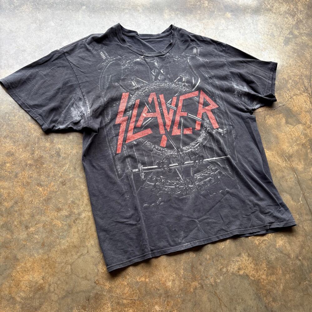 Vintage Y2K Super Faded Slayer T-shirt - Picture 2 of 6